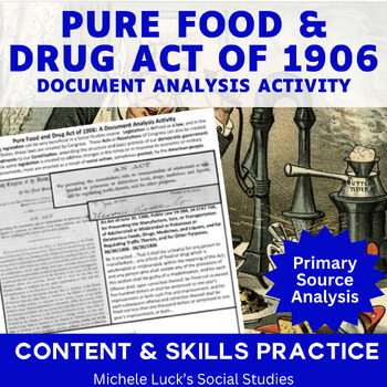 Preview of Pure Food and Drug Act FDA Document Primary Source Analysis Activity
