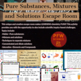 Pure Substances, Mixtures and Solutions Escape Room