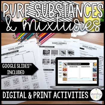 Preview of Pure Substances and Mixtures Activities - Digital Google Slides™ and Print