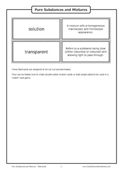 pure substances and mixtures flashcards by good science