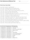 Pure Substances and Mixtures Test and Answer Key