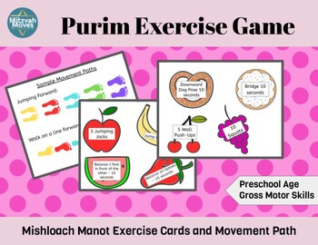 Preview of Purim Exercise Game - Preschool Gross Motor Skills Version