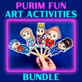 Purim Fun Art Activities: Drawing and Coloring Mega Bundle!