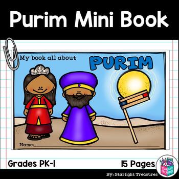 Preview of Purim Mini Book for Early Readers