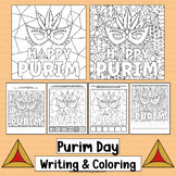 Purim Story Coloring Pages Worksheets Writing Activities M