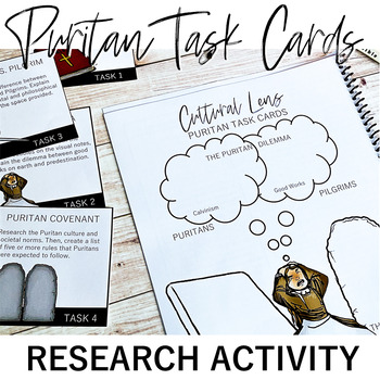 Preview of Puritan Task Cards: An Engaging Introduction to Puritan Literature + Puritanism