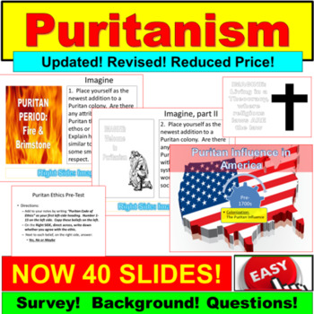 Preview of Puritanism : PowerPoint Notes, Introduction