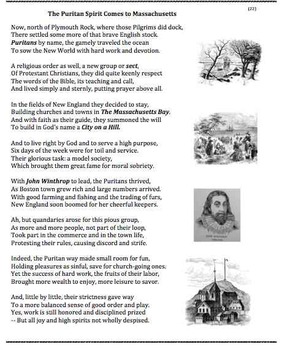 Puritans 22 Poem Worksheets And Puzzle By Andy Almonte Tpt