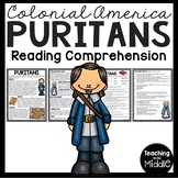 Puritans Reading Comprehension Worksheet Puritanism Mayflo