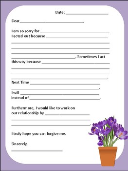 Preview of Purple Apology Letter