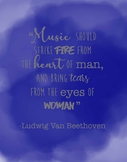 Purple, Blue and Gray Watercolor Music Quotes