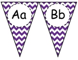 Purple Chevron Alphabet Pennant