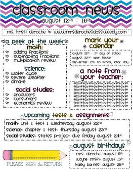 Preview of Purple Chevron Newsletter - Editable!