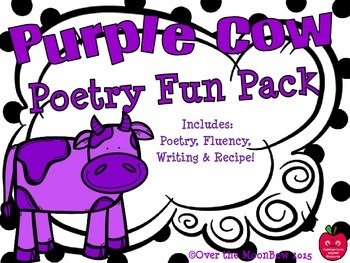 Purple Cow Poetry Fun Pack by Over The MoonBow | TpT