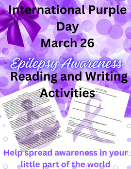 Preview of Purple Day/Epilepsy Awareness Reading/Writing March 26: NO PREP PRINTABLES