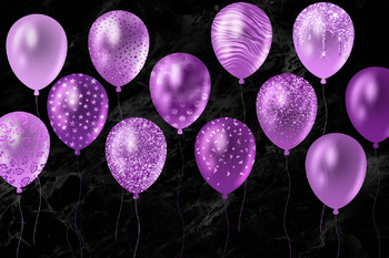 Download Purple Glitter Balloons Clipart By Digital Curio Tpt