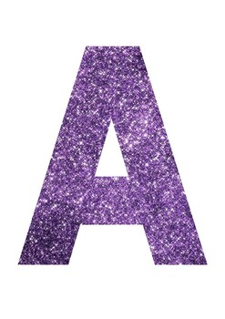 Preview of Purple Glitter Print | A-Z 0-9 Decor | Printable Bulletin Board | Letters Number