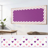 Purple Lollipop Hearts Bulletin Board Wavy Border