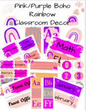 Purple/Pink - Boho Rainbow Theme - Classroom Decor - EDITA