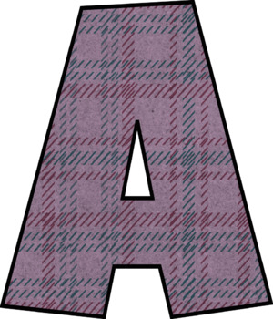 Purple Plaid Bulletin Board Letters - 3 different colors by Just Imagine