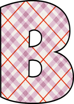 Purple Plaid Bulletin Board Letters - 3 different colors by Elena Williams