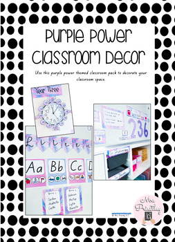 Preview of Purple Power Classroom Decor