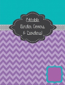 Preview of Purple & Teal Binder Cover Pages - Editable