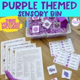 Purple Themed Sensory Bin: Speech Therapy Activity