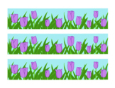 Purple Tulip Bulletin Board Border Printable Full Color PD