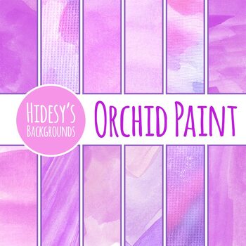 Purple Watercolor - Orchid Purple Painted Backgrounds / Digital Papers ...