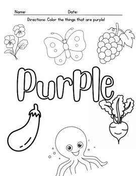 Preview of Purple coloring sheet