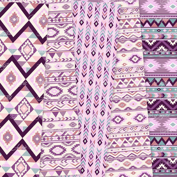 Digital Scrapbooking Blue Instant Download Tribal Digital Paper: Pink Arrows Purple & Teal Tribal Printable 7 ClipArt Triangles
