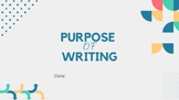 Purpose of Writing - Introductory or Review Lesson