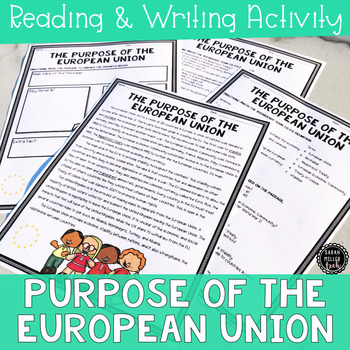 Preview of Purpose of the European Union Reading & Writing Activity (SS6E8, SS6E8d) GSE