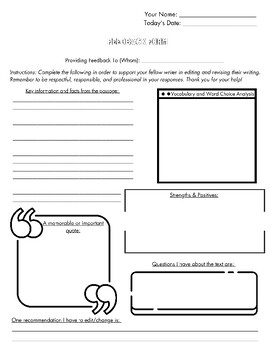 Preview of Purposeful Listening and Feedback Forms