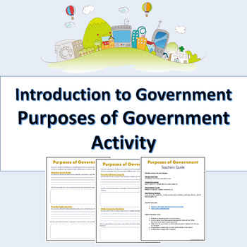 Preview of Purposes of Government Activity  (Google Compatible)
