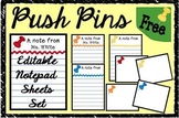 “Push Pins” Notepad Sheets Set {Editable}