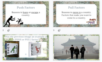 Preview of Push & Pull Factors of Immigration - super FUN, engaging Pear Deck slides!