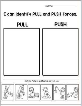 Push Pull: Worksheet Packet (NGSS K-PS2-1) by Ready Set Let's Grow