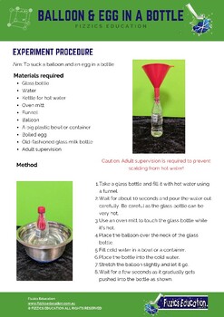 Preview of Push an egg or balloon into a bottle science activity