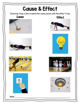 Preview of Push and Pull-Cause and Effect Matching Worksheet (NGSS- K-PS2-1)- (Assessment)