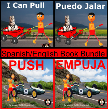 Preview of Push and Pull Spanish or English Science Guided Reading Billy Books Bundle