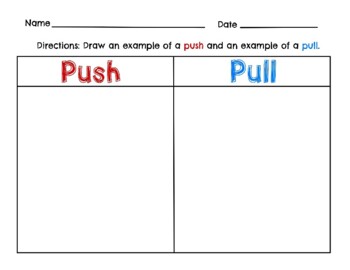 Preview of Push and Pull Worksheet