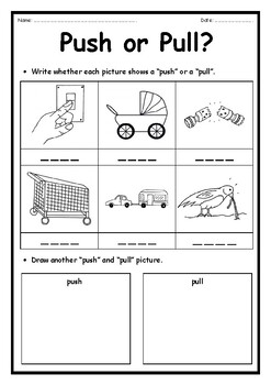 Push or Pull - Forces Worksheet by Teaching Resources 4 U | TpT
