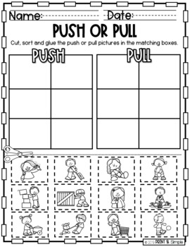 push and pull worksheet grade 3