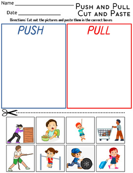 Preview of Push vs Pull Cut & Paste Activity