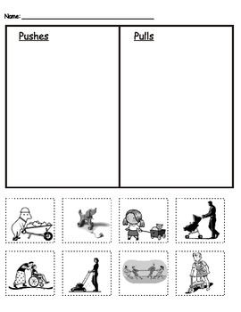 Push and Pull-Cause and Effect Matching Worksheet (NGSS- K-PS2-1)-  (Assessment)