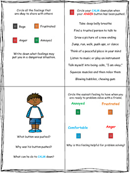pushing my anger buttons worksheets and task cards tpt