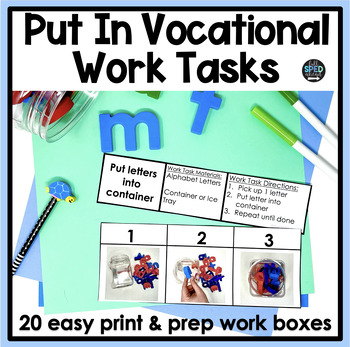 Preview of Put In Work Task Boxes Bins Independent Vocational Skills Work Special Education
