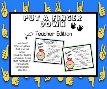 Preview of Put a Finger Down Games (Teacher Edition)